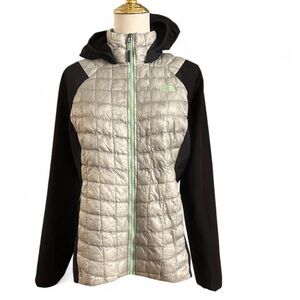 The North Face Thermoball puff jacket in Medium Black & Gray